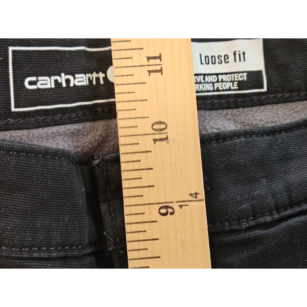 Carhartt Women’s 12 Regular Black Fleece Lined Loose Fit Work Utility Pants - Picture 6 of 7